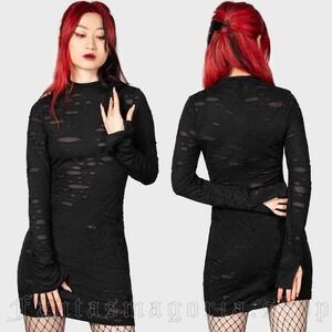 Killstar sinners glimmer long sleeve dress